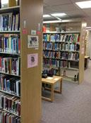 Shelves of books in the Virginia Franks Memorial Library