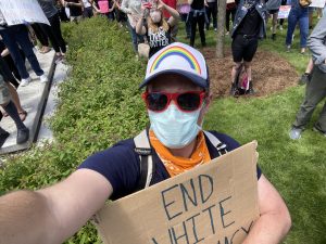 Photo of Jason at a protest