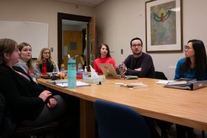 Students at table in class