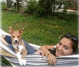 Jasmine Grika and dog