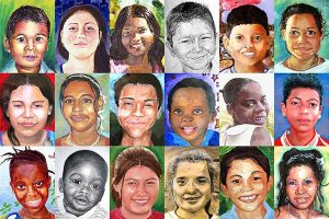 Collage of drawings of children