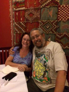 Jenny and Steve sitting at resturant table