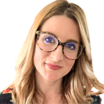 Headshot of Caroline Beidler wearing glasses and with blond hair over shoulders