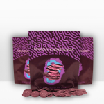 Purple bags of chocolate. 